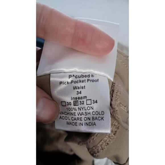 Clothing Arts pic pocket proof pants Travelercargo zip snap survival Mens 34x30 - Picture 8 of 11